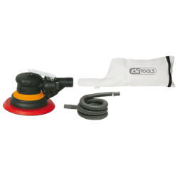 Fine finish pneumatic eccentric sander with dust extraction